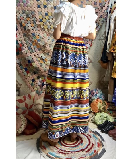 60's psychedelic pattern maxi skirt