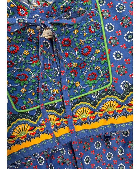 70s botanical print cotton dress