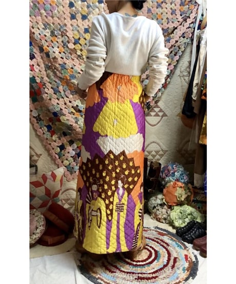 oriental print quilting skirt