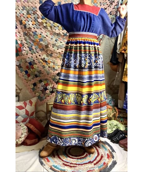 60's psychedelic pattern maxi skirt