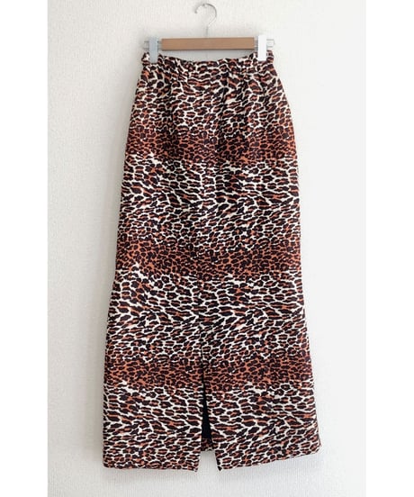 70s quilting leopard skirt