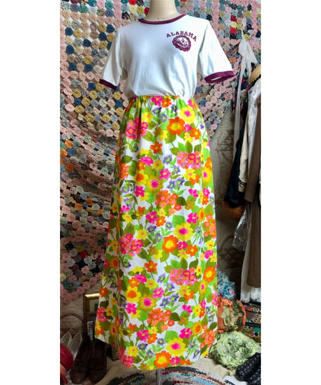 60-70's hawaiian flower skirt