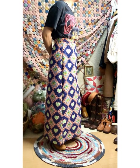 70s heart motif quietd skirt