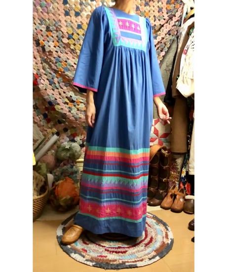 70s patchwork cotton dress