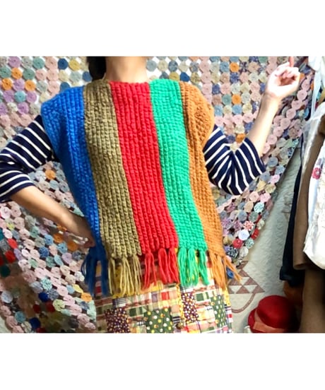 60s colorful knit vest