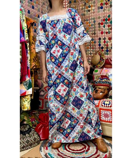 70s flower print dress