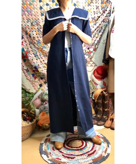 sailor collar linen dress