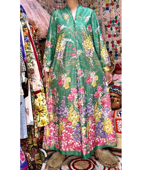 70s flower easy dress