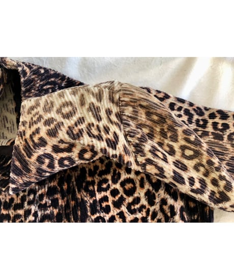 70-80's corduroy leopard all-in-one