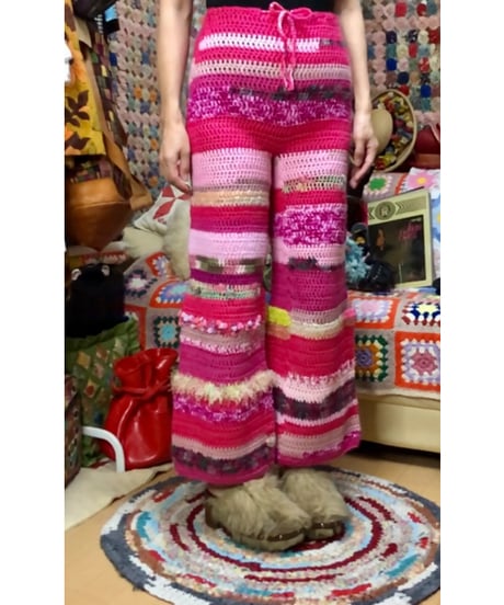 colorful hand knit pants