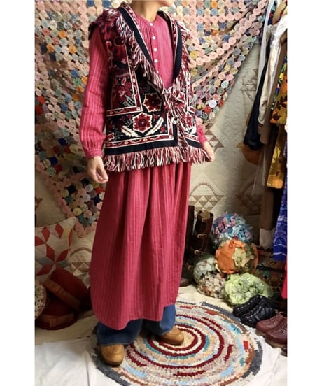 tapestry fringe concho vest