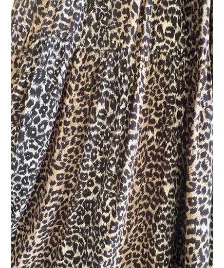 80s leopard tiered skirt