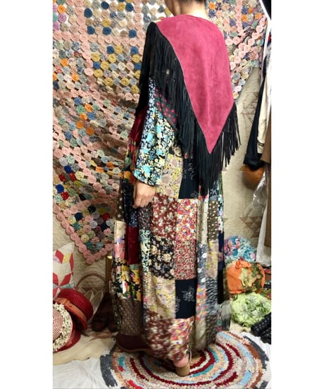 suede fringe shawl
