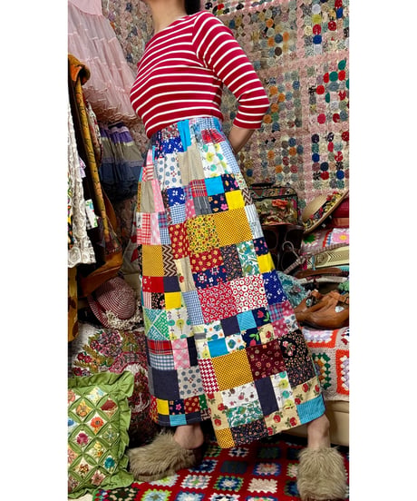 patchwork super wide leg pants