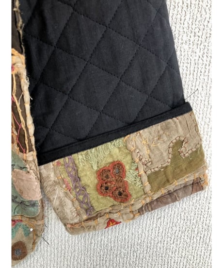 patchwork embroidered quilting jacket