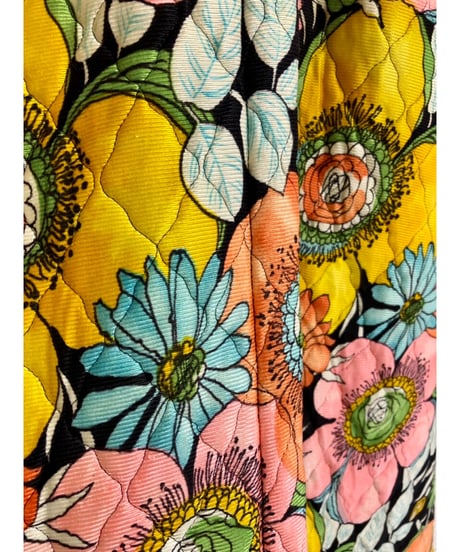 60's flower quilting dress