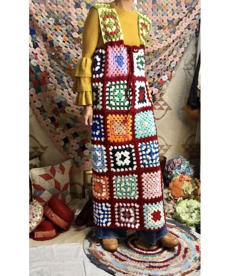 granny square one-piece burgundy