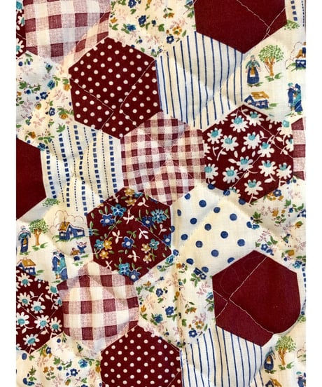 70s  patchwork print quilting skirt