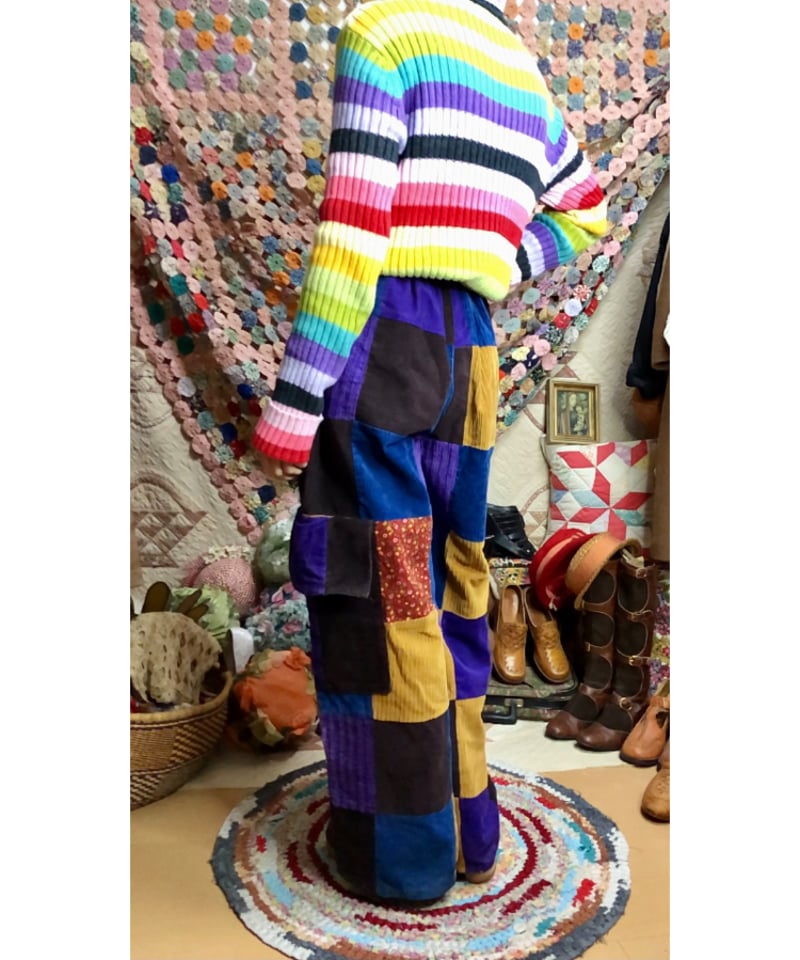 corduroy patchwork pants | Quilt