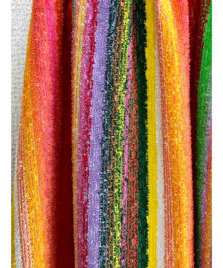 60s mulch stripe pile dress