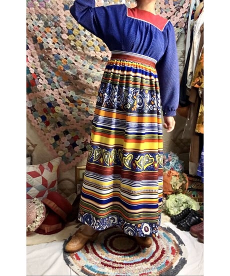 60's psychedelic pattern maxi skirt