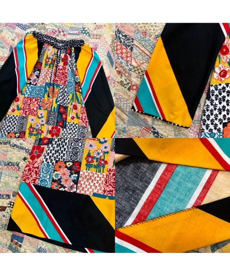 1960-70's patchwork print one-piece