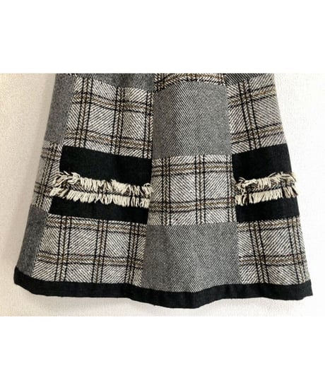 patchwork wool skirt