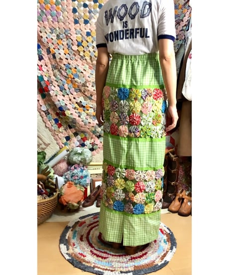 70s yo-yo quilt skirt