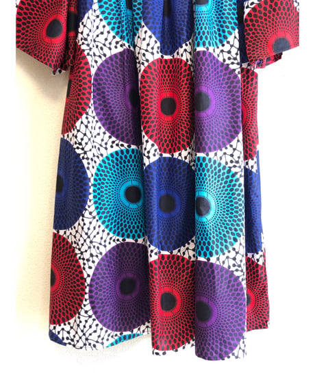 flare sleeve batik dress