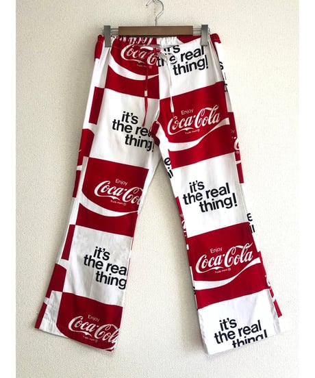 70s coca-cola print cotton pants