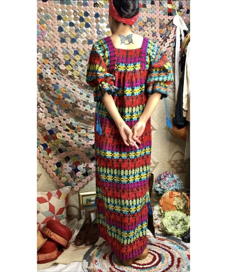 vintage guatemala embroidered one-piece