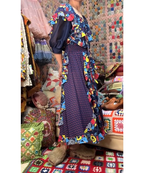 80s LACHINE flower dress