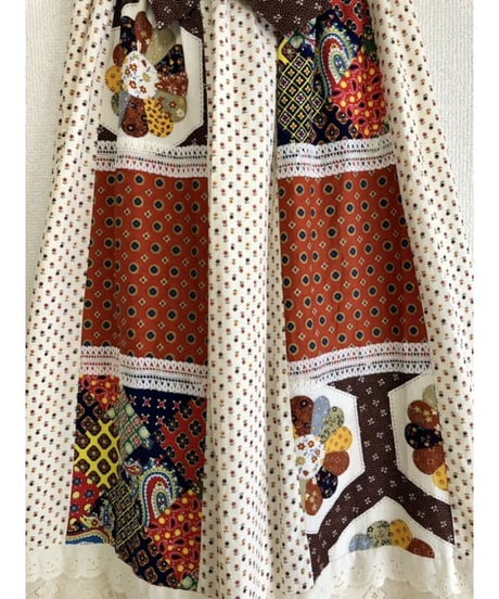 70's patchwork print skirt