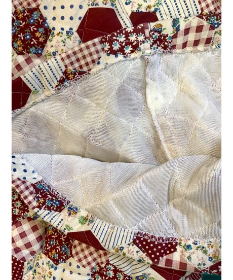 70s  patchwork print quilting skirt