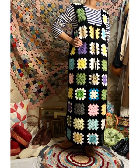 granny square one-piece black
