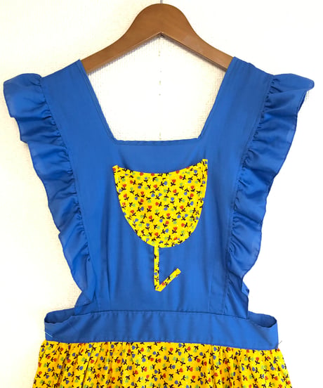70s tiered apron dress