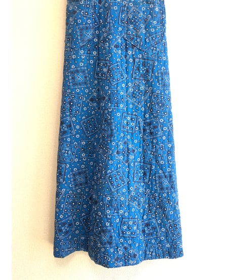 70s bandana print quilting salopette
