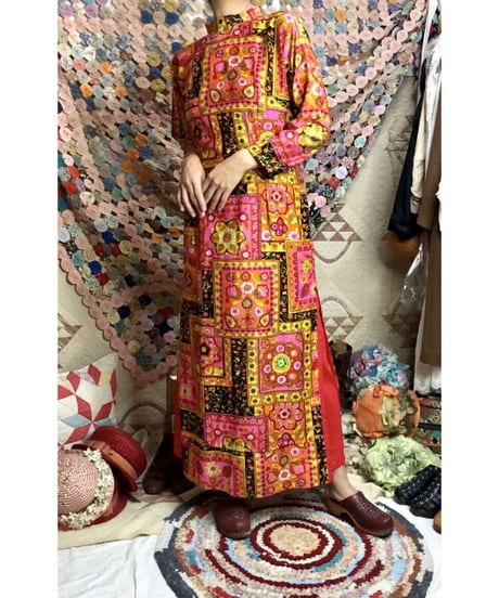 60's psychedelic flower dress