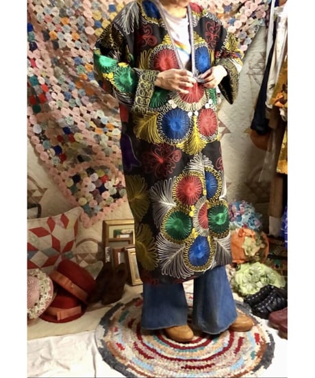 suzani embroidered robe