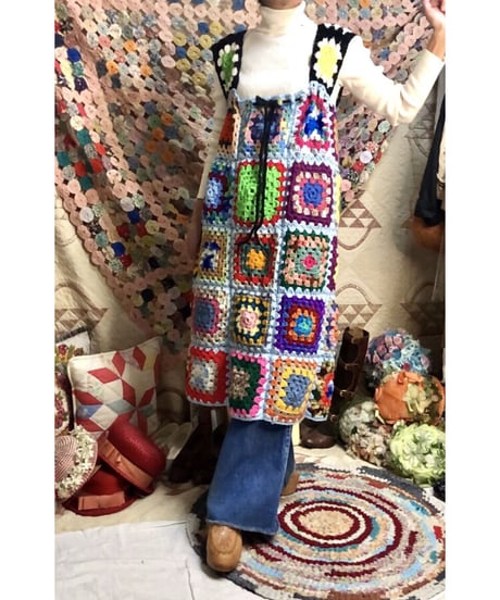 granny square one-piece blue
