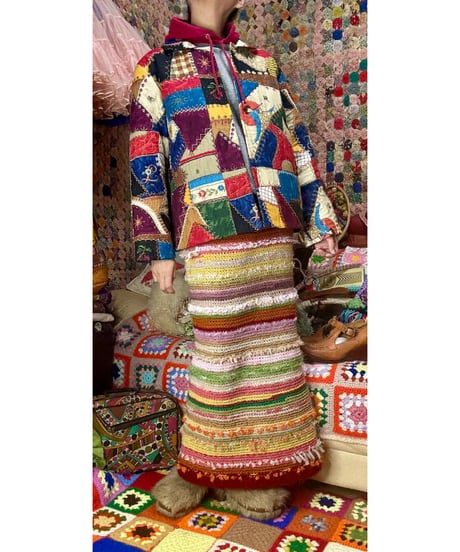 unique crazy quilt print jacket