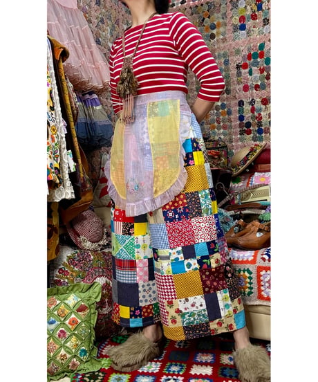 patchwork super wide leg pants