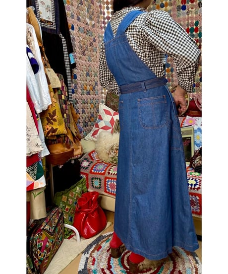 light denim salopette skirt