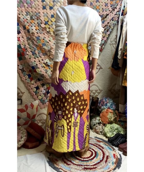 oriental print quilting skirt