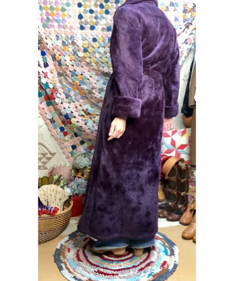 70s fleece eco fur robe