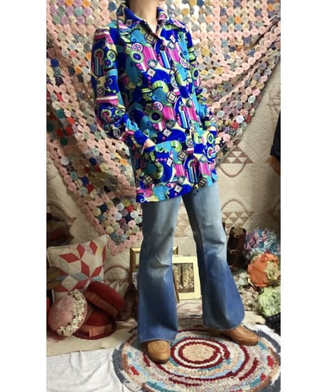 60-70's psychedelic shirt jacket