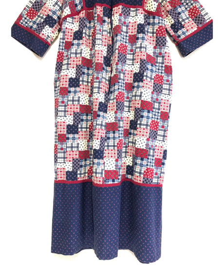 patchwork print dress