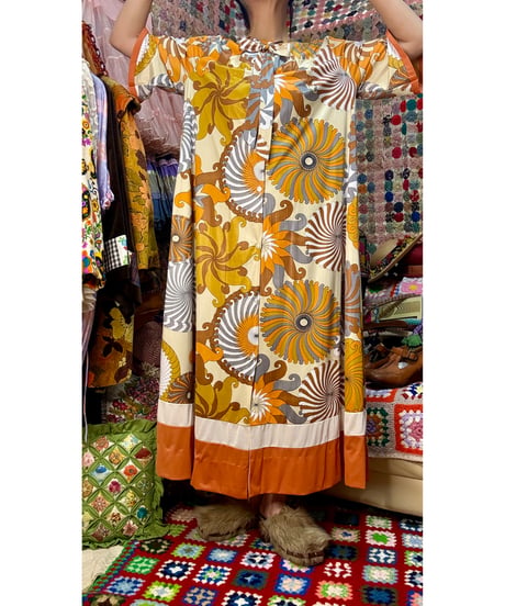 70s psychedelic print dress