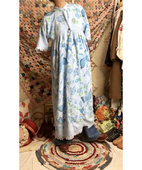 70s butterfly pile dress