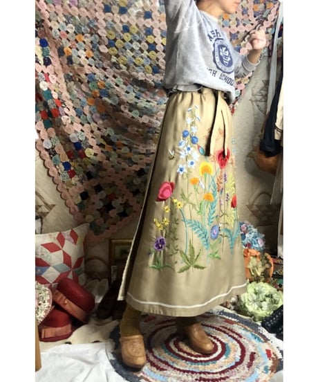hand embroidered wrap skirt